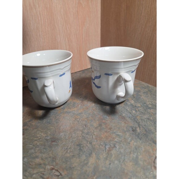 Vintage Newcore Countryside Geese Pattern Stoneware 3 Cups Mugs - Picture 4 of 9